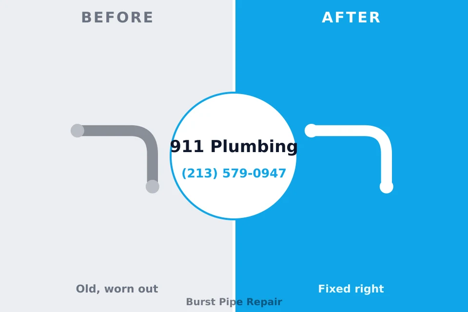 Before and after: plumbing repair Cannon AFB, NM
